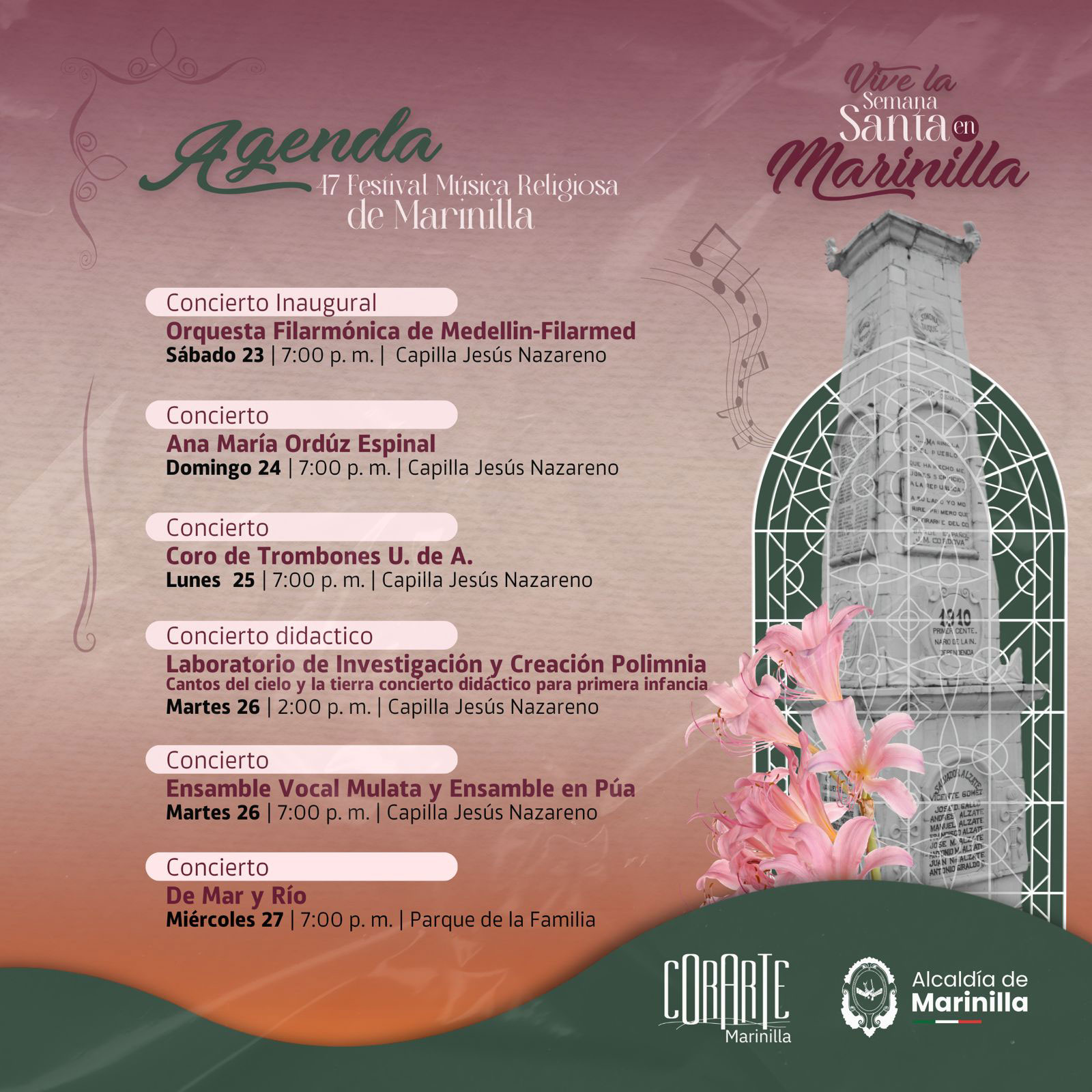 Programación para Semana Santa en Marinilla, Antioquia